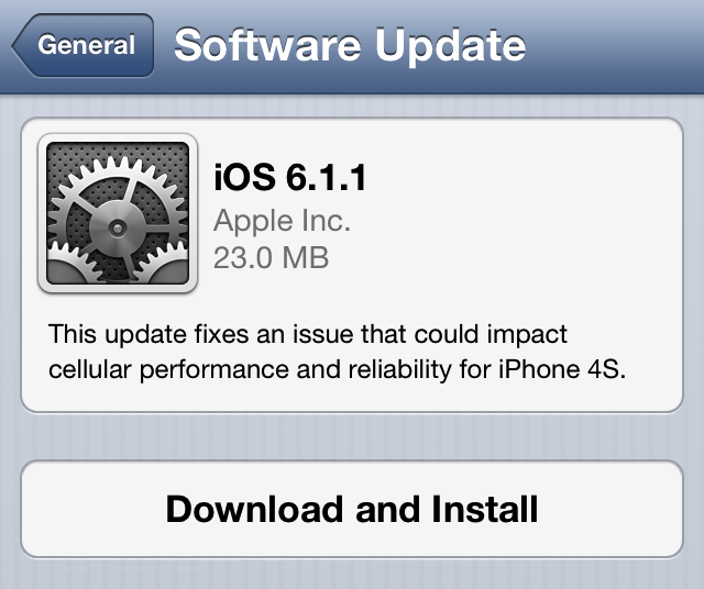 Download iOS 6.1.1 for iPhone 4S to Fix Cellular Issues and Minor Bugs