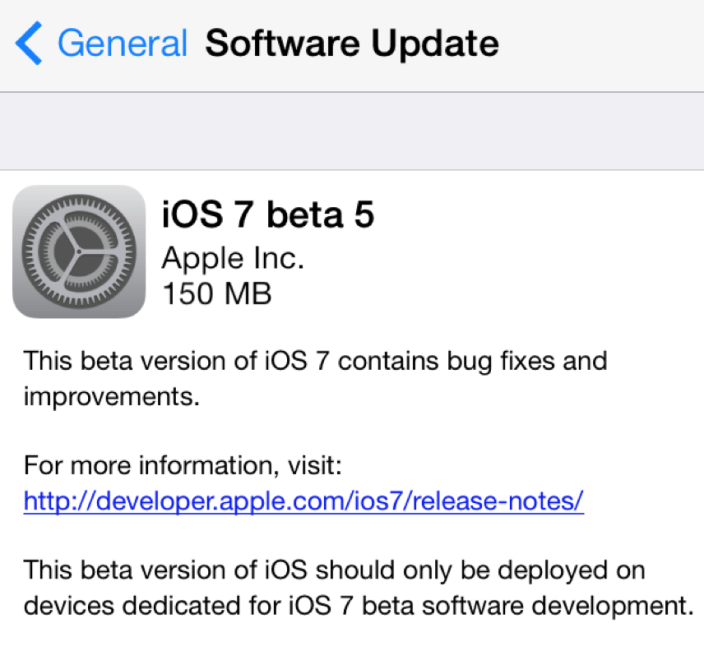 Download iOS 7 Beta 5 Released by Apple With Noticeable Changes